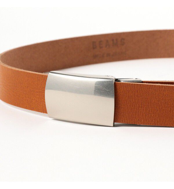 BEAMS「レザー スクエアバックル ベルト」|ベルト|