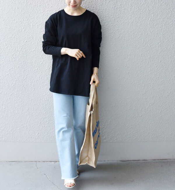 SHIPS any「SHIPS any:〈吸水速乾〉ラウンドヘム ロングスリーブ ワイド TEE」|Tシャツ・カットソー|