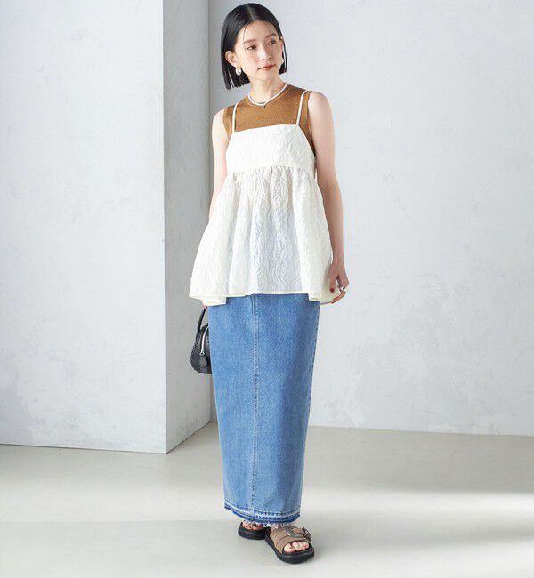 SHIPS for women「〈手洗い可能〉ラメ ノースリーブ ニット」|ニット・セーター|