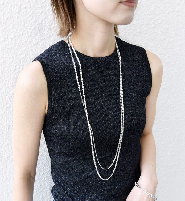 SHIPS for women「〈手洗い可能〉ラメ ノースリーブ ニット」|ニット・セーター|