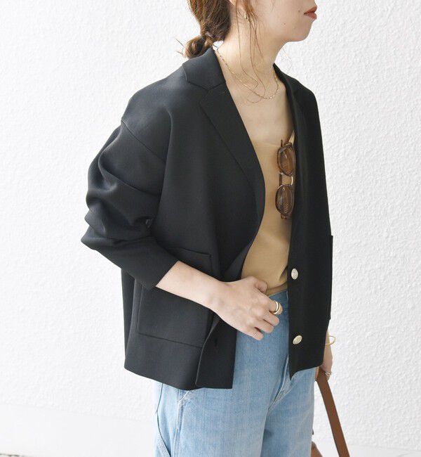 SHIPS any「SHIPS any:〈手洗い可能〉テーラード ニット カーディガン ジャケット」|テーラードジャケット|