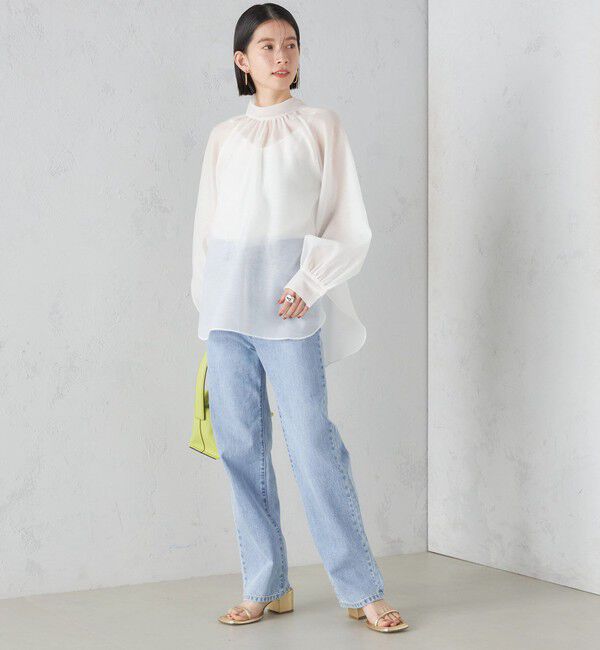 SHIPS for women「〈手洗い可能〉オーガンジー リボン ブラウス」|シャツ・ブラウス|