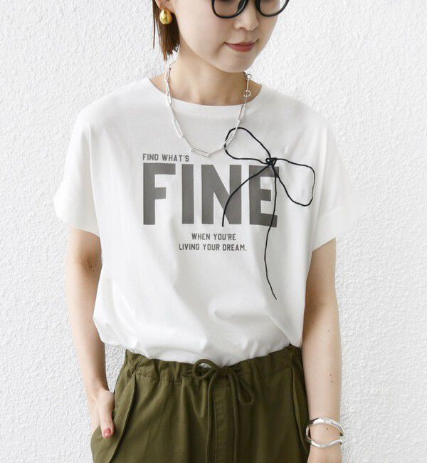 SHIPS for women「【WEB限定】〈手洗い可能〉バリエーション ロゴ 刺繍 プリントTEE」|Tシャツ・カットソー|