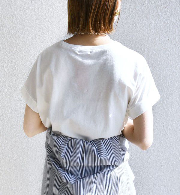 SHIPS for women「【WEB限定】〈手洗い可能〉バリエーション ロゴ 刺繍 プリントTEE」|Tシャツ・カットソー|