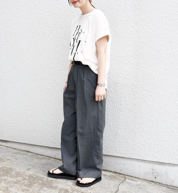 SHIPS for women「【WEB限定】〈手洗い可能〉バリエーション ロゴ 刺繍 プリントTEE」|Tシャツ・カットソー|