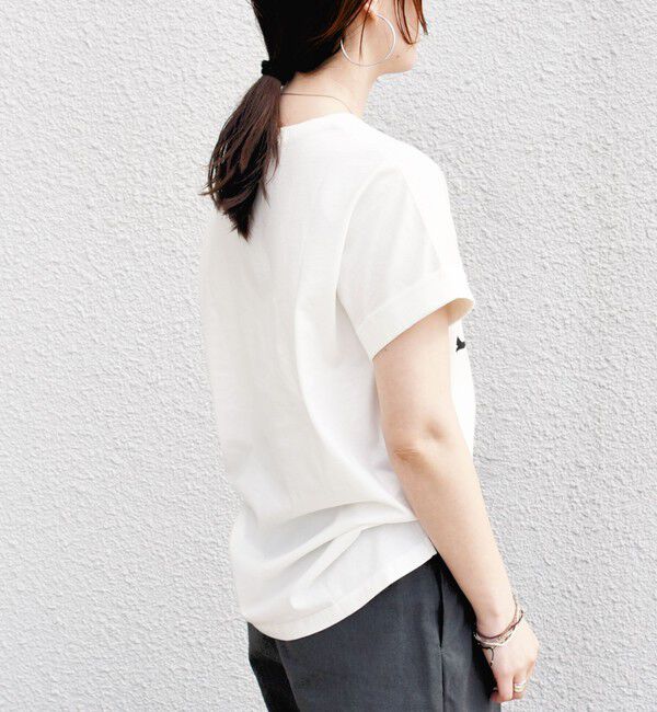 SHIPS for women「【WEB限定】〈手洗い可能〉バリエーション ロゴ 刺繍 プリントTEE」|Tシャツ・カットソー|