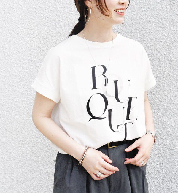 SHIPS for women「【WEB限定】〈手洗い可能〉バリエーション ロゴ 刺繍 プリントTEE」|Tシャツ・カットソー|