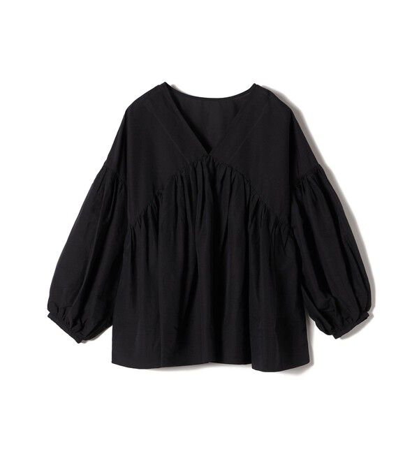 SHIPS for women「marmors:〈手洗い可能〉:ボリューム ギャザー ブラウス」|シャツ・ブラウス|ブラック