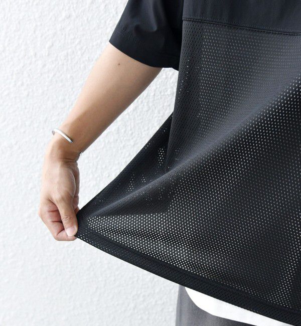 SHIPS any「SHIPS any: 〈洗濯機可能〉ナイロン / メッシュ コンビ フットボール Tシャツ◇」|Tシャツ・カットソー|