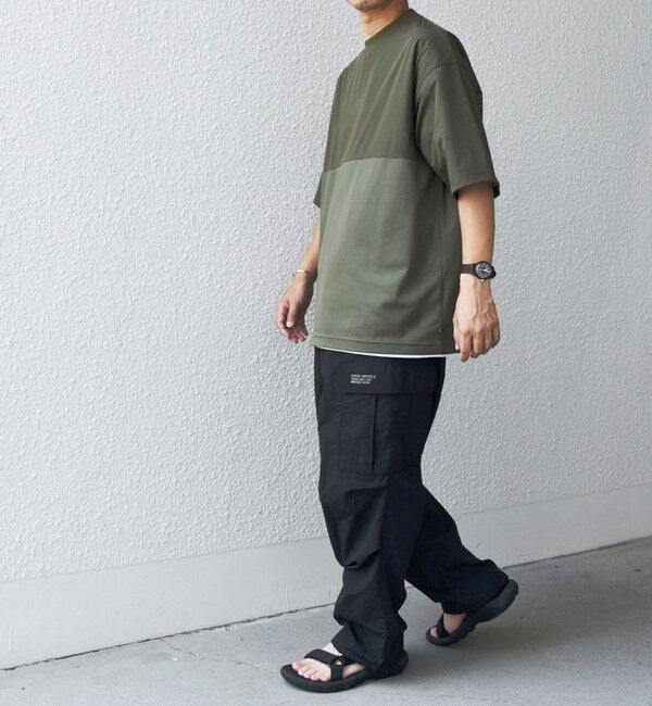 SHIPS any「SHIPS any: 〈洗濯機可能〉ナイロン / メッシュ コンビ フットボール Tシャツ◇」|Tシャツ・カットソー|