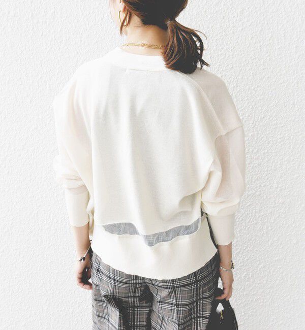 SHIPS for women「〈手洗い可能〉シアー ライン Vネック カーディガン」|カーディガン|