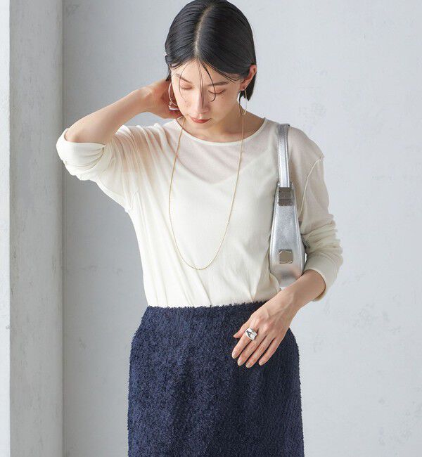 SHIPS for women「〈手洗い可能〉シアー ストレッチ クルーネック プルオーバー」|Tシャツ・カットソー|