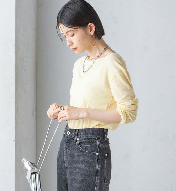 SHIPS for women「〈手洗い可能〉シアー ストレッチ クルーネック プルオーバー」|Tシャツ・カットソー|