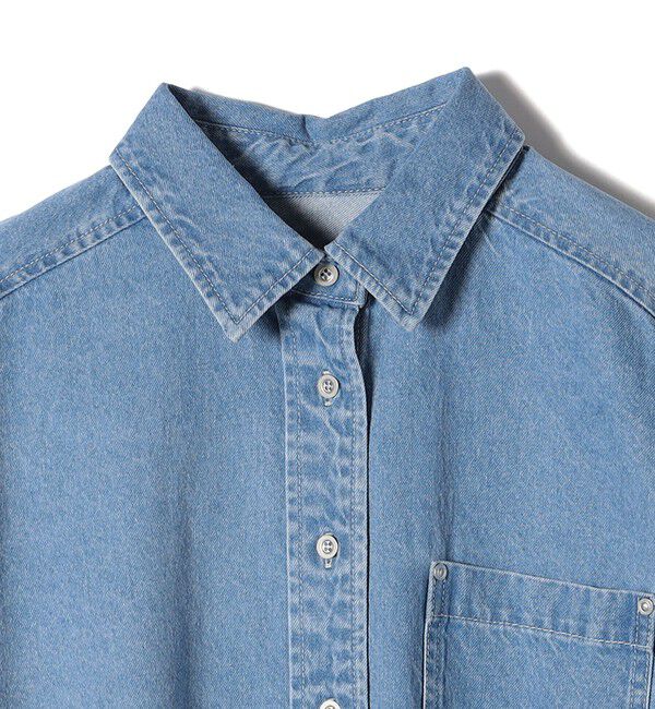 SHIPS for women「〈洗濯機可能〉ショート丈 デニム シャツ」|シャツ・ブラウス|