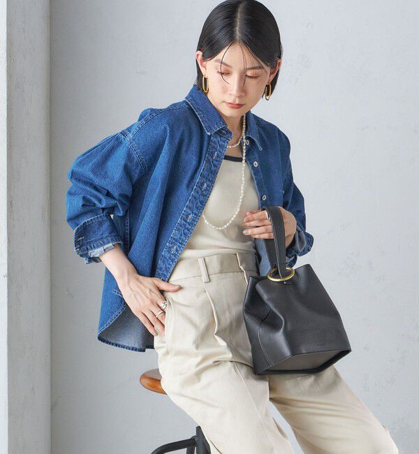 SHIPS for women「〈洗濯機可能〉ショート丈 デニム シャツ」|シャツ・ブラウス|