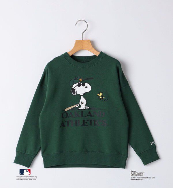 SHIPS KIDS「SHIPS KIDS:130～170cm / スヌーピー&times;MLB スウェット」|スウェット・ジャージ|ダークグリーン