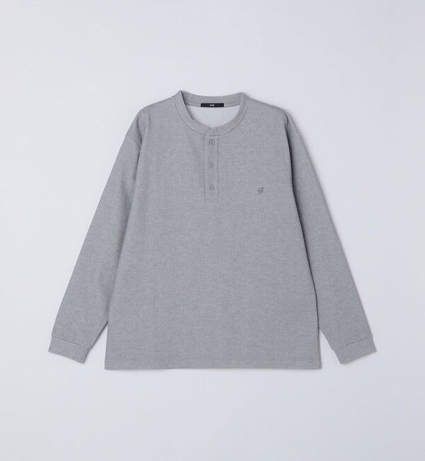 SHIPS「【WEB限定】SHIPS:〈抗菌・防臭〉ワンポイントロゴ バーズアイ ヘンリーネック 長袖 Tシャツ」|Tシャツ・カットソー|