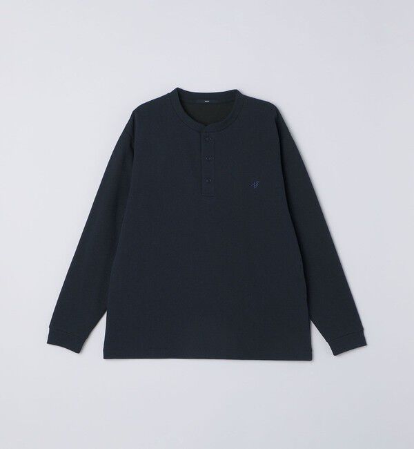 SHIPS「【WEB限定】SHIPS:〈抗菌・防臭〉ワンポイントロゴ バーズアイ ヘンリーネック 長袖 Tシャツ」|Tシャツ・カットソー|