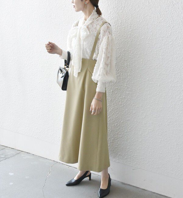 SHIPS any「SHIPS any:〈洗濯機可能〉オックス フレア サスペンダースカート［NAVY BLUE］」|スカート|