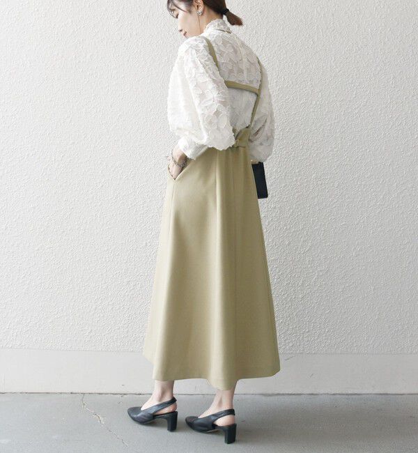 SHIPS any「SHIPS any:〈洗濯機可能〉オックス フレア サスペンダースカート［NAVY BLUE］」|スカート|