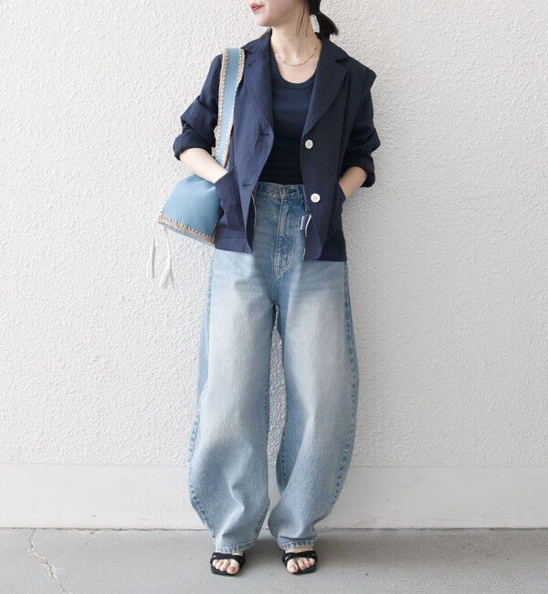 SHIPS any「SHIPS any:〈洗濯機可能〉ヨーロピアンフラックス リネン コンパクト テーラード ジャケット」|テーラードジャケット|