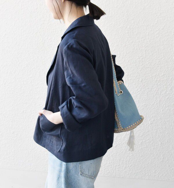 SHIPS any「SHIPS any:〈洗濯機可能〉ヨーロピアンフラックス リネン コンパクト テーラード ジャケット」|テーラードジャケット|