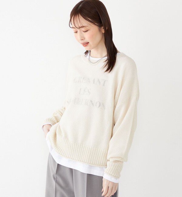 SHIPS Colors 「SHIPS Colors:〈手洗い可能〉ペーパーライク ボートネック ニット プルオーバー」|ニット・セーター|