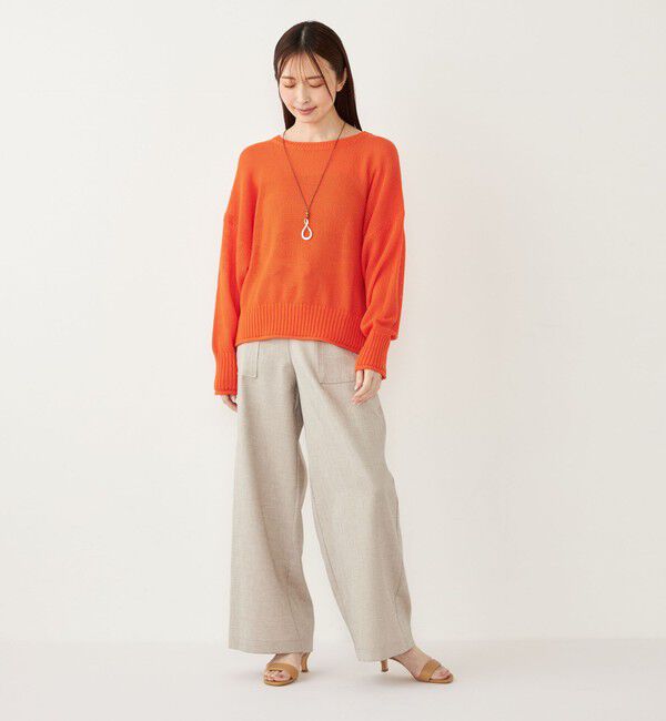 SHIPS Colors 「SHIPS Colors:〈手洗い可能〉ペーパーライク ボートネック ニット プルオーバー」|ニット・セーター|