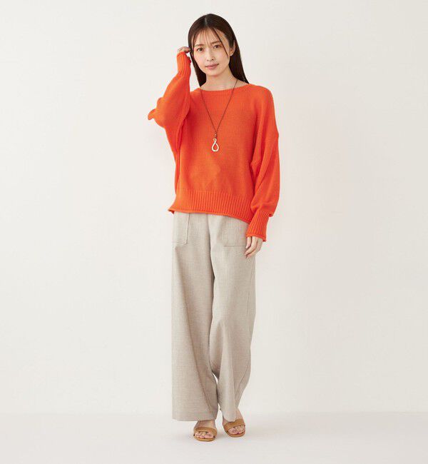 SHIPS Colors 「SHIPS Colors:〈手洗い可能〉ペーパーライク ボートネック ニット プルオーバー」|ニット・セーター|