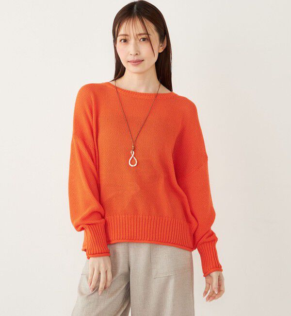 SHIPS Colors 「SHIPS Colors:〈手洗い可能〉ペーパーライク ボートネック ニット プルオーバー」|ニット・セーター|