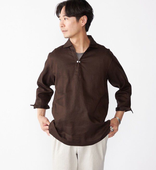 SHIPS「SHIPS: フレックスリネン 7スリーブ カプリ シャツ」|シャツ・ブラウス|