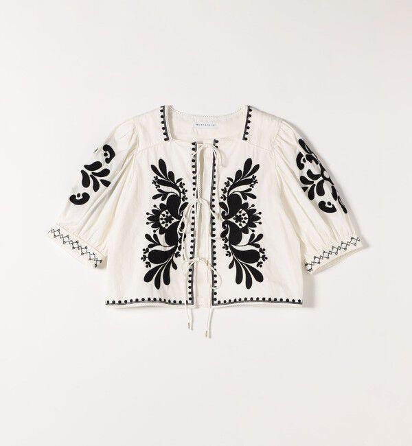 quaranciel「quaranciel:〈洗濯機可能〉エンブロイダリー スクエアネック ブラウス」|シャツ・ブラウス|