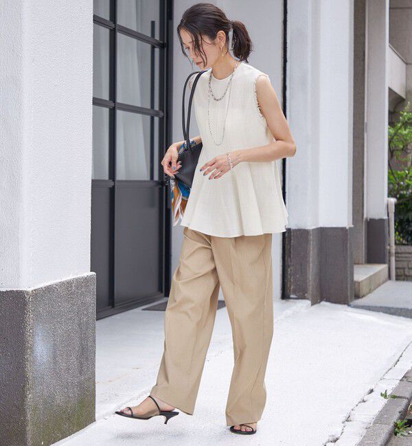 SHIPS for women「〈手洗い可能〉カラミ ペプラム ノースリーブ ブラウス」|シャツ・ブラウス|