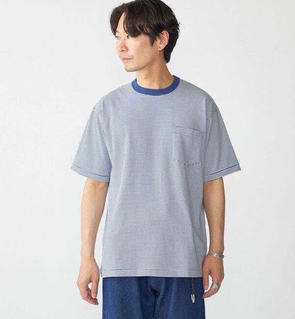 SHIPS「SHIPS: マイクロ ボーダー リンガー Tシャツ」|Tシャツ・カットソー|