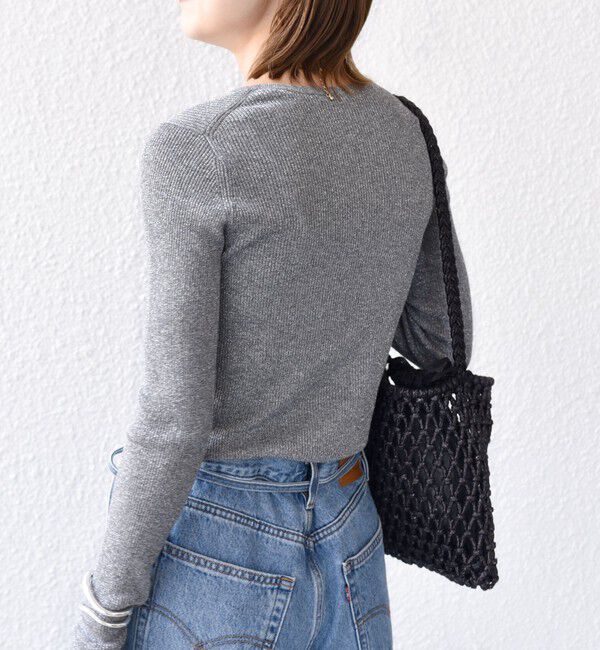 SHIPS for women「〈手洗い可能〉ラメ シアー リブ ニット プルオーバー」|ニット・セーター|