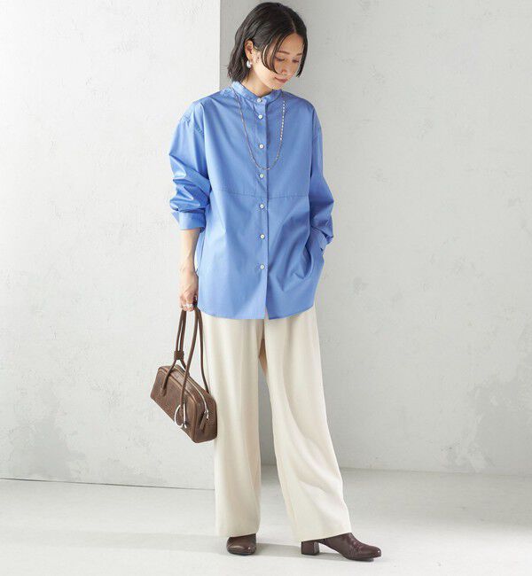 SHIPS for women「〈UVカット/防シワ加工〉梳毛調 ストレッチ ドロスト パンツ」|その他|