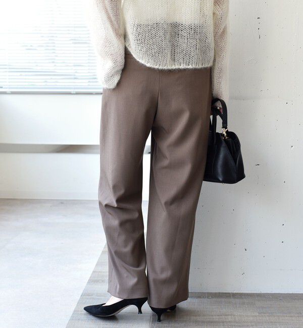 SHIPS for women「〈UVカット/防シワ加工〉梳毛調 ストレッチ ドロスト パンツ」|その他|