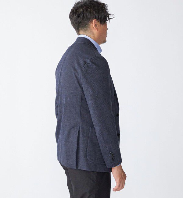 SHIPS「SHIPS: カネマサファブリック ジャージー プリント ハウンドトゥース ジャケット」|テーラードジャケット|