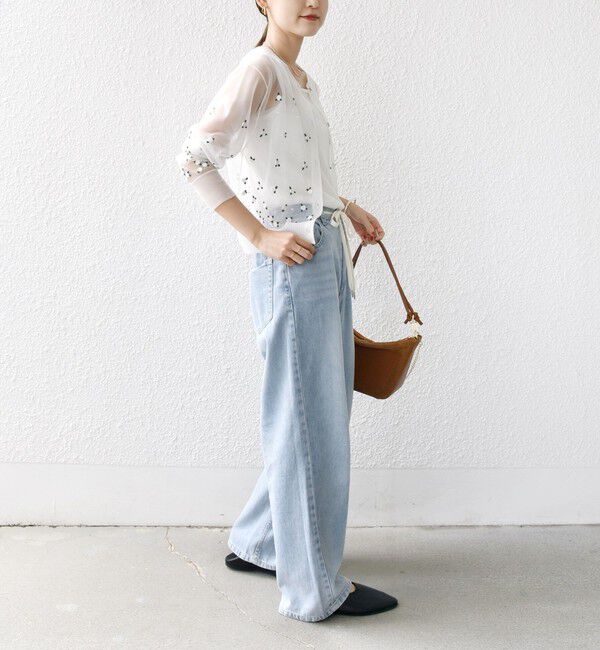 SHIPS for women「〈手洗い可能〉フラワー 刺繍 2WAY カーディガン」|カーディガン|