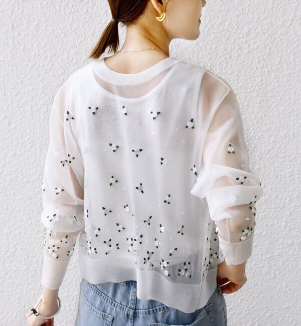 SHIPS for women「〈手洗い可能〉フラワー 刺繍 2WAY カーディガン」|カーディガン|