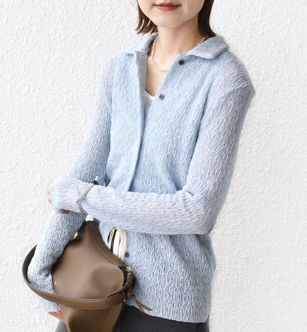 SHIPS for women「【WEB限定】〈手洗い可能〉ランダムブルーゼ シャツ カーディガン」|カーディガン|