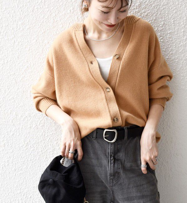 SHIPS any「SHIPS any:〈手洗い可能〉AQUA カシミヤ ミックス スキッパー カーディガン」|カーディガン|