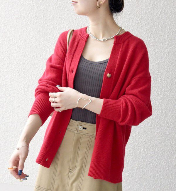 SHIPS any「SHIPS any:〈手洗い可能〉AQUA カシミヤ ミックス スキッパー カーディガン」|カーディガン|