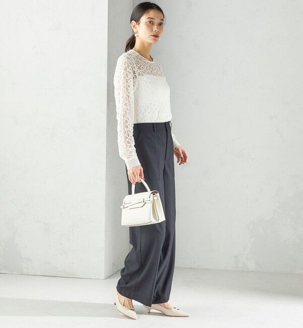 SHIPS for women「〈手洗い可能〉トゥワール コード レース ブラウス（ホワイト）」|シャツ・ブラウス|