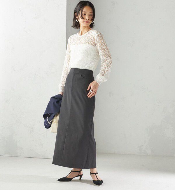 SHIPS for women「〈手洗い可能〉トゥワール コード レース ブラウス（ホワイト）」|シャツ・ブラウス|