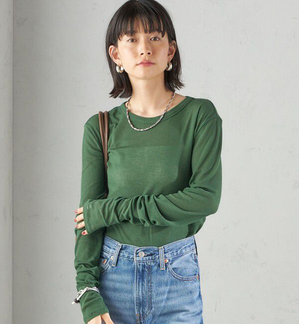 SHIPS for women「s.oyamadaコラボ:〈手洗い可能〉シアー テレコ ロング スリーブ TEE」|Tシャツ・カットソー|