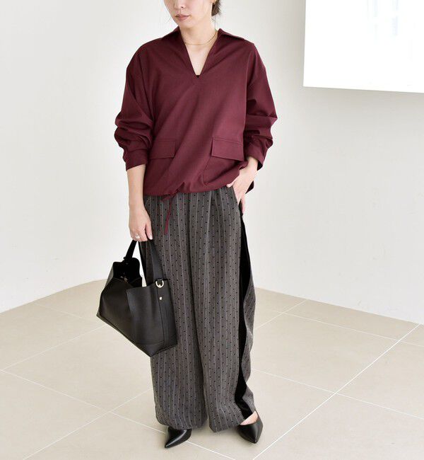 quaranciel「quaranciel:〈洗濯機可能〉ポケット ドロスト スキッパー プルオーバー シャツ」|シャツ・ブラウス|