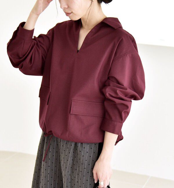 quaranciel「quaranciel:〈洗濯機可能〉ポケット ドロスト スキッパー プルオーバー シャツ」|シャツ・ブラウス|