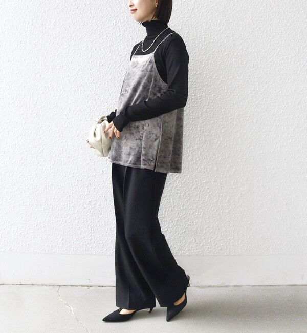 SHIPS for women「〈手洗い可能〉スノー クラッシュ ポリエステル ベロア サイド スリット キャミ」|キャミソール|