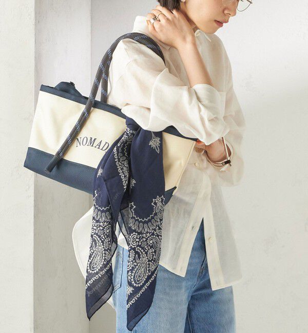 SHIPS for women「【一部SHIPS別注】destin: バンダナ カレ 90&times;90」|バンダナ・スカーフ|ネイビー